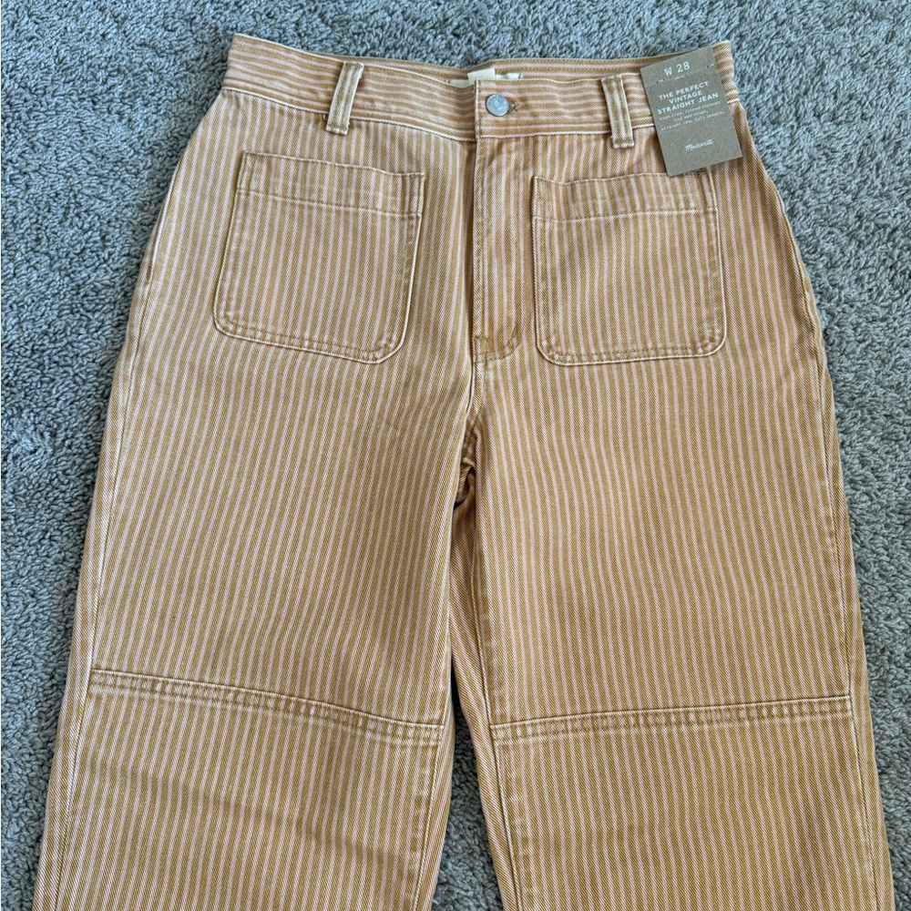 NWT Madewell Women's Straight Leg Jeans in Stripe